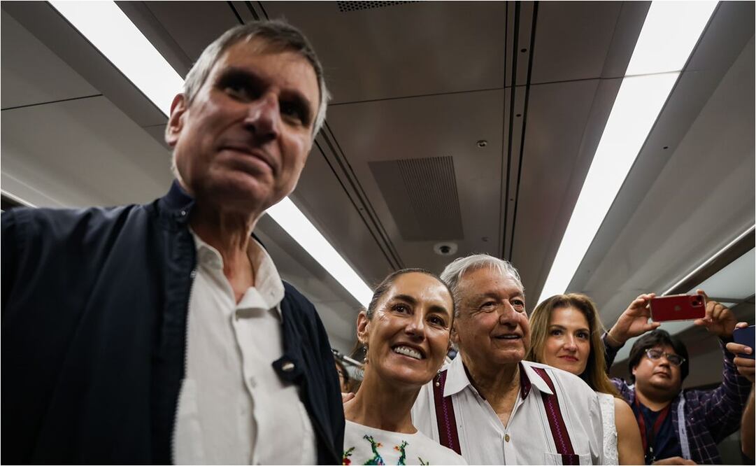 AMLO viaja con Claudia Sheinbaum en el P’atal, el convoy de lujo del Tren Maya. 20 de septiembre del 2024. Foto: Hugo Salvador/EL UNIVERSAL