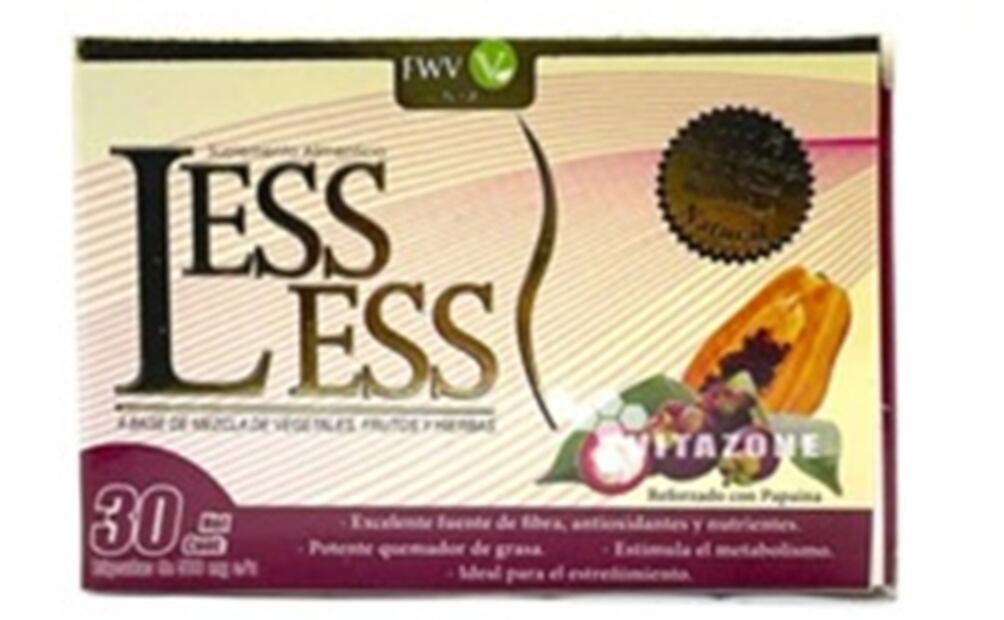 Alertan autoridades sobre falso suplemento quemador de grasa: el "Less Less"