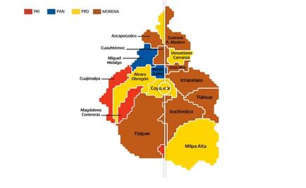 Mapa. Así están gobernadas las alcaldías en la CDMX