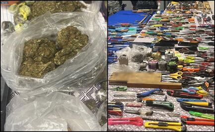 Decomisan celulares, droga y armas punzocortantes en dos penales de Hidalgo