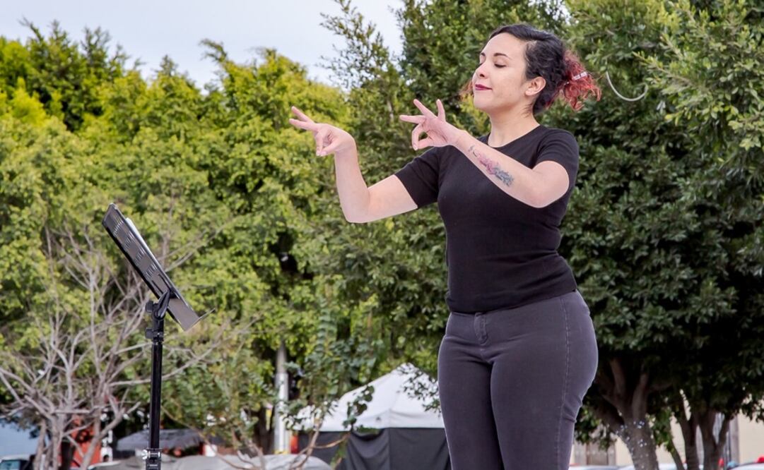 Concierto en lenguaje de señas en Puebla (Foto tomada de Twitter: @SMDIFPue)