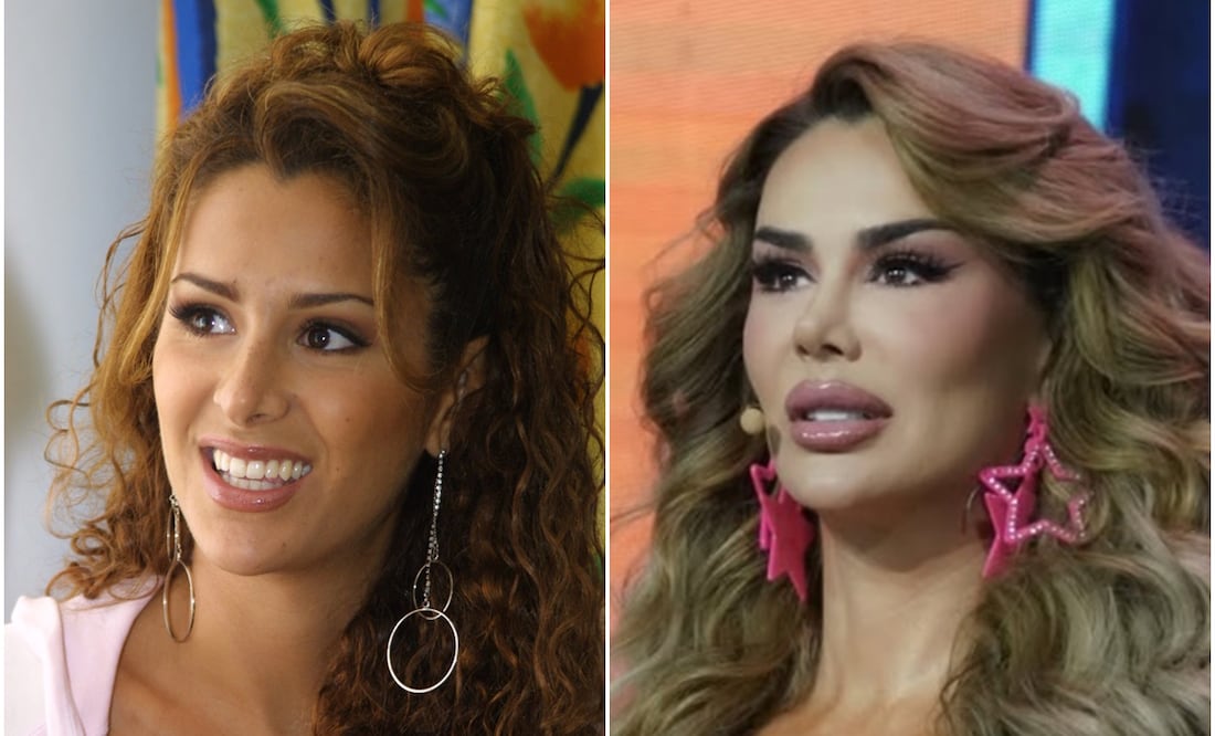 Ninel Conde en 2004 y en 2025 respectivamente. Foto: Archivo EL UNIVERSAL/Instagram