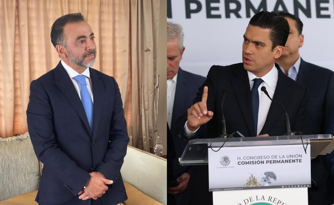 El presidente municipal de Metepec, Fernando Flores Fernández, y el dirigente nacional del PAN, Jorge Romero Herrera. Fotos: Facebook @FernandoFloresMetepec y @JorgeRoHe