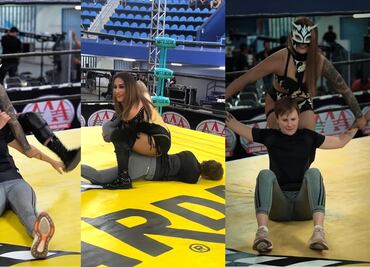 Marion Reimers es “castigada” por las luchadoras Faby Apache y Lady Flamer