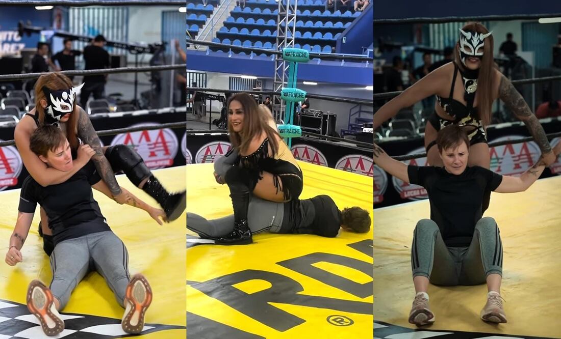 Marion Reimers es “castigada” por las luchadoras Faby Apache y Lady Flamer