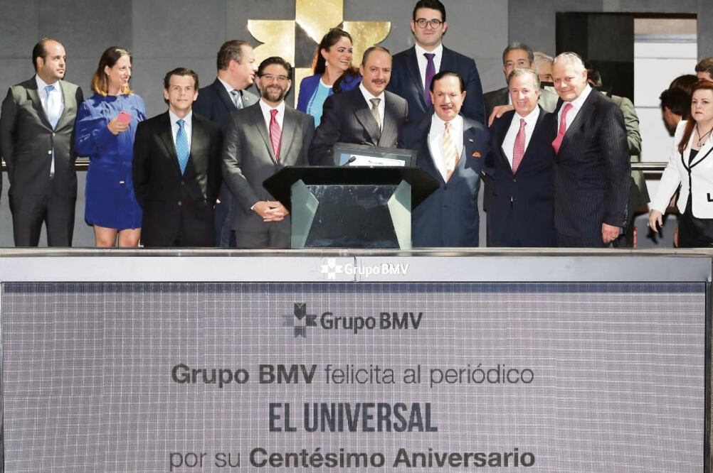 Juan Francisco Ealy Ortiz, Presidente Ejecutivo y del Consejo de Administración de EL UNIVERSAL, junto a Juan Francisco Ealy Lanz Duret, Director Genera l de EL UNIVERSAL, y José Antonio Meade, secretario de Hacienda (LUCÍA GODÍNEZ. EL UNIVERSAL)