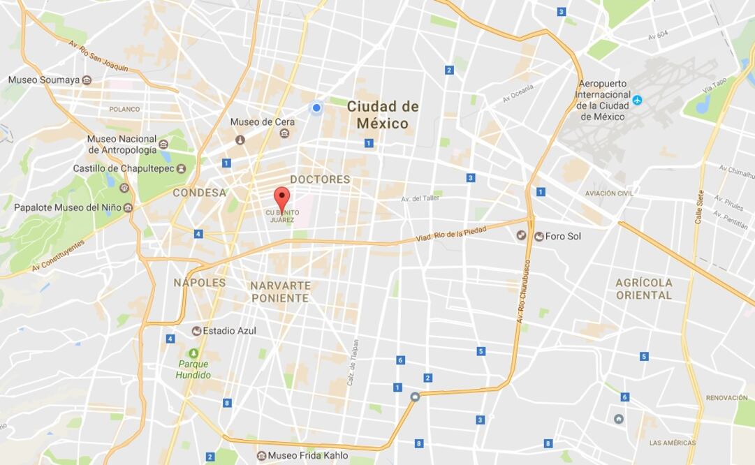 Mapa de la colonia. Google Maps