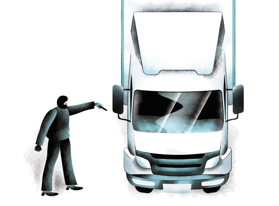 Sinaloa sube al podio en robo de transporte de carga; concentra el 12% de asaltos a vehículos pesados. Ilustración de Ani Cortés