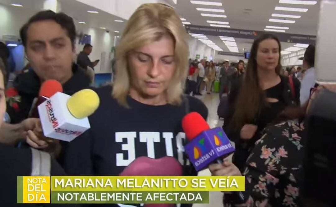 Mariana Melanitto a su llegada a la capital  FOTO: TOMADA DE VIDEO