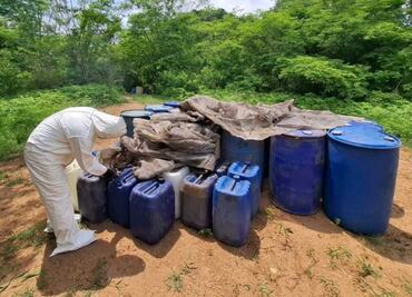 Aseguran más de tres mil litros de sustancias químicas en Sinaloa; serían utilizadas para procesar drogas sintéticas