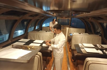 VIDEO: ¡Tiene segundo piso! Así es el vagón VIP donde viajó AMLO en inauguración del Tren Interoceánico