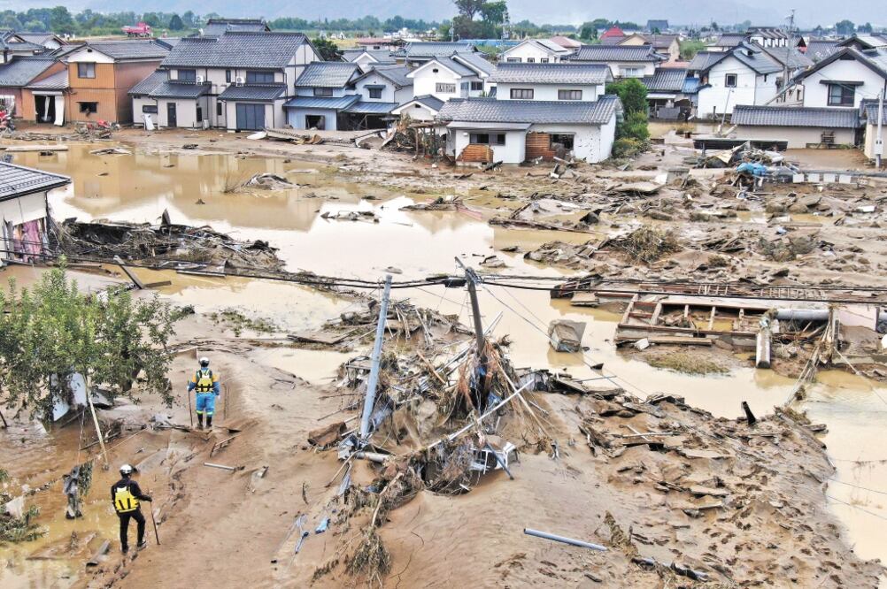 Pronósticos. En la región de Nagano, una de las más afectadas, se prevé que las lluvias aumentarán. Foto/AP