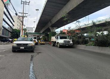 Reportan congestionamiento en Periférico Norte; obras de bacheo en Naucalpan afectan tránsito