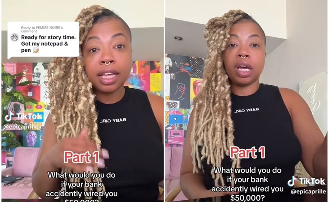 Le depositan dinero por error. Foto: Capturas de TikTok @epicaprille