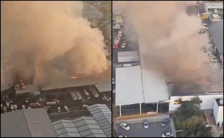 VIDEO: Así se vio el incendio de una bodega en Puebla