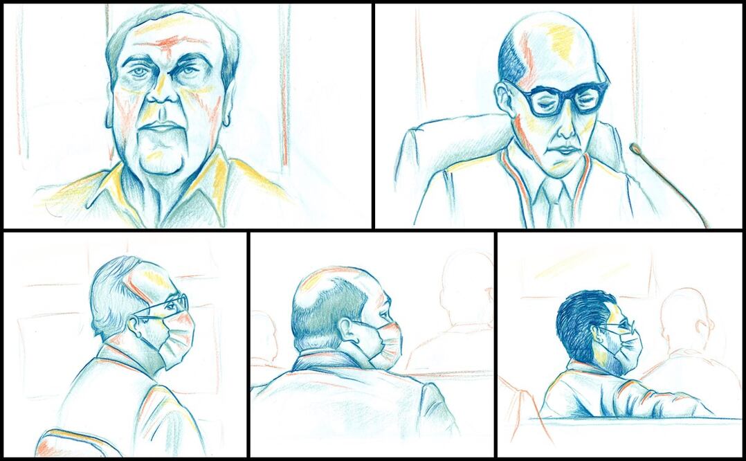 Juan Collado (derecha) compareció vía remota. Ilustraciones: Daniel Razo/ EL UNIVERSAL.