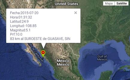 Reportan sismo de 5.1 grados en Sinaloa