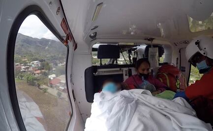 Por complicaciones en parto, trasladan a dos mujeres en helicóptero a Toluca