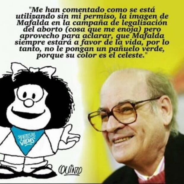 ​Quino desmiente que Mafalda esté en contra del aborto en Argentina