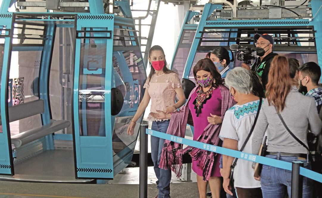 Durante este año, Claudia Sheinbaum Pardo puso en marcha dos líneas del Cablebús en Gustavo A. Madero e Iztapalapa. Foto: Archivo/ EL UNIVERSAL.