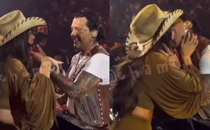 Ángela y Nodal lucen más enamorados que nunca; sorprenden con palomazo y beso en el palenque de Sonora