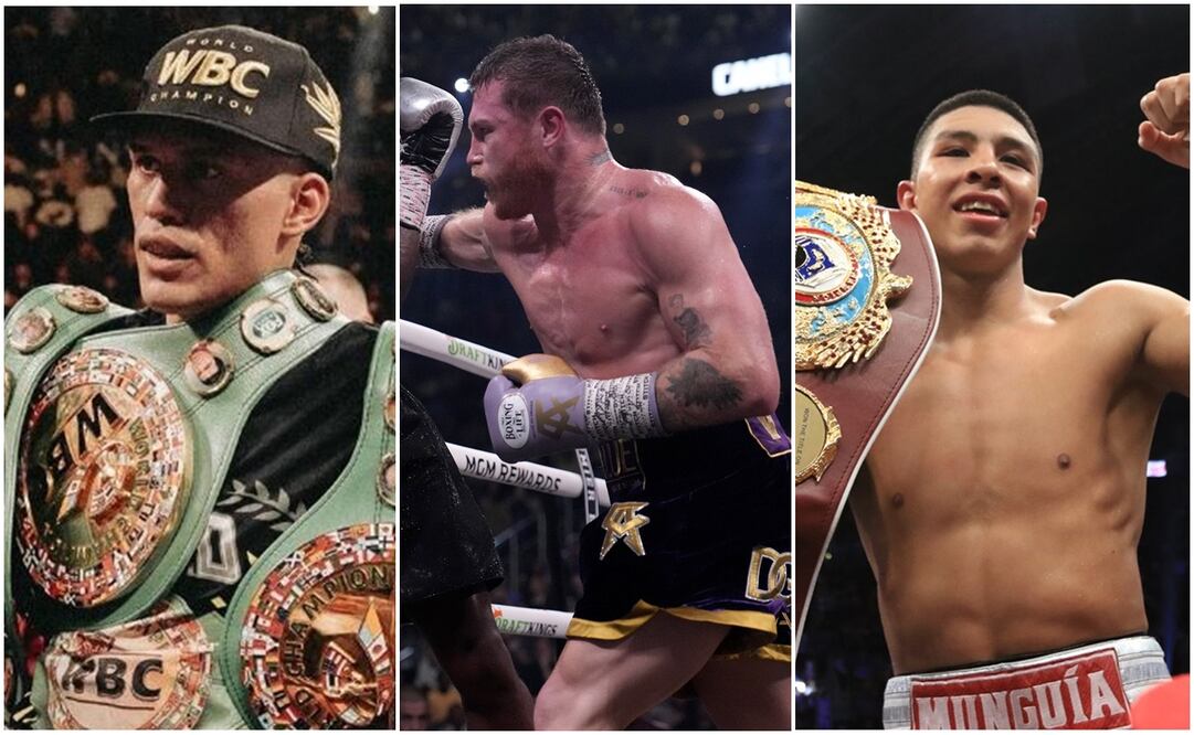David Benavidez, Canelo Álvarez y Jaime Munguía - Foto: Especial