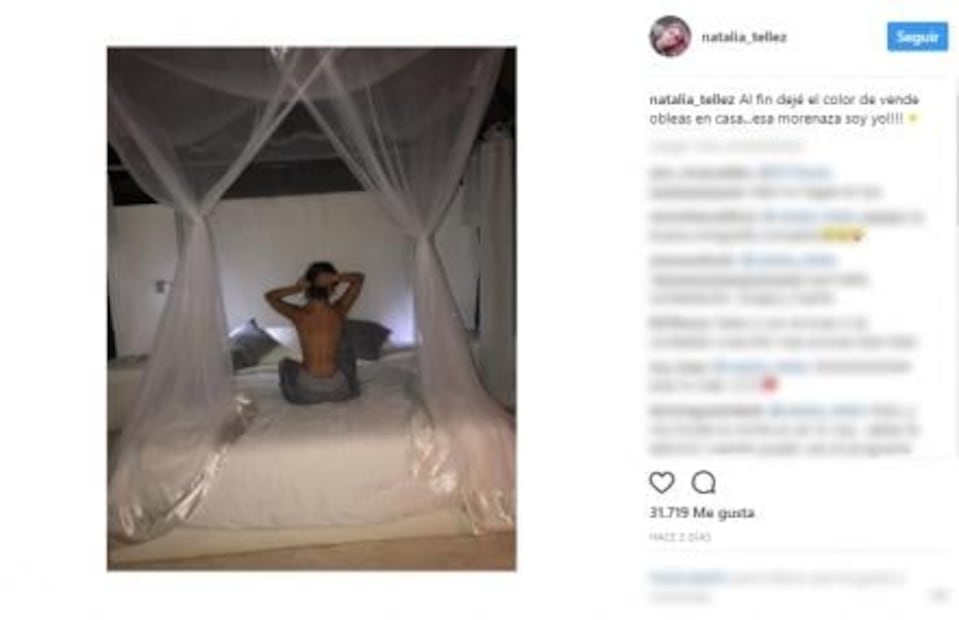 Natalia Téllez posa "topless"