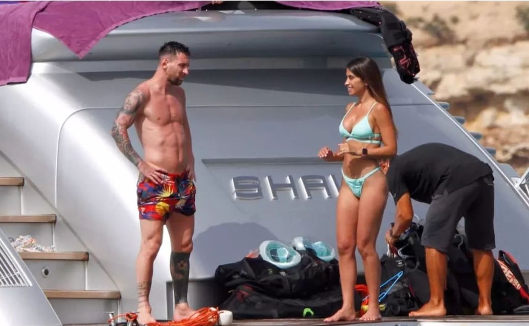 Messi y Antonela Roccuzzo en el lujoso yate - FOTO: Especial