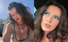 El top traslúcido con el que Bella Thorne presume su lencería y figura de impacto 