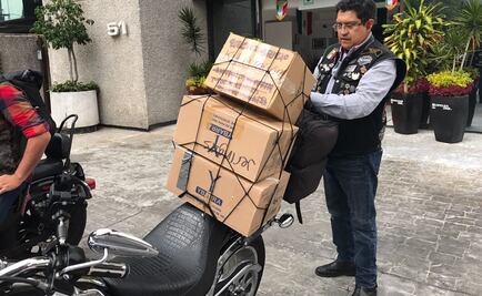 En motos, autos, camiones y avionetas, Satélite envía ayuda a afectados por sismo