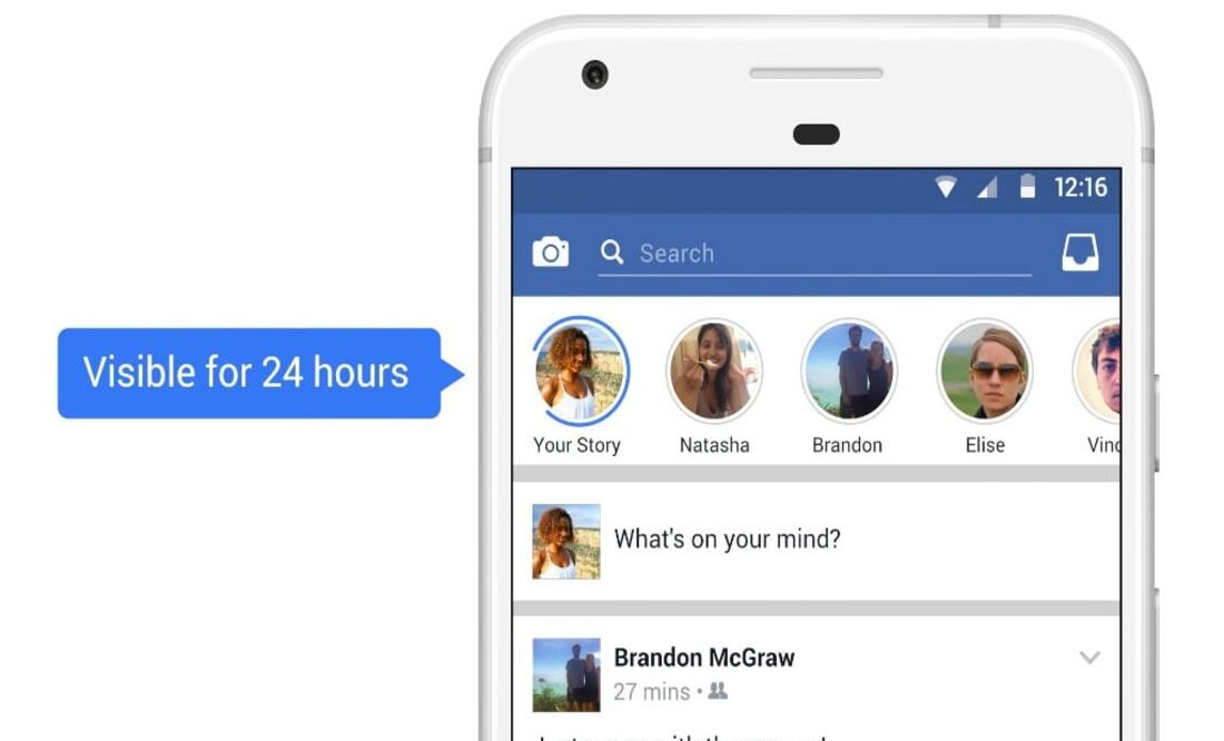 Como sucede con Instagram Stories, las publicaciones se verán al inicio de la plataforma, con el mismo diseño de círculos que muestran los perfiles de cada usuario