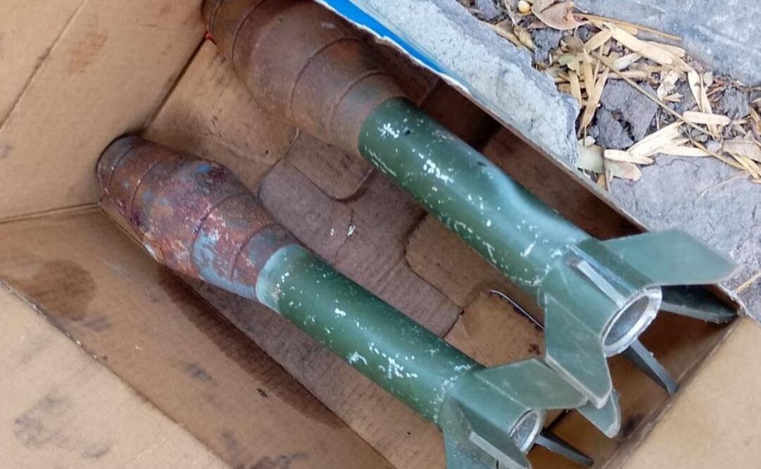 Granadas encontradas en vía pública de la alcaldía Miguel Hidalgo (29/04/2025). Foto: Especial