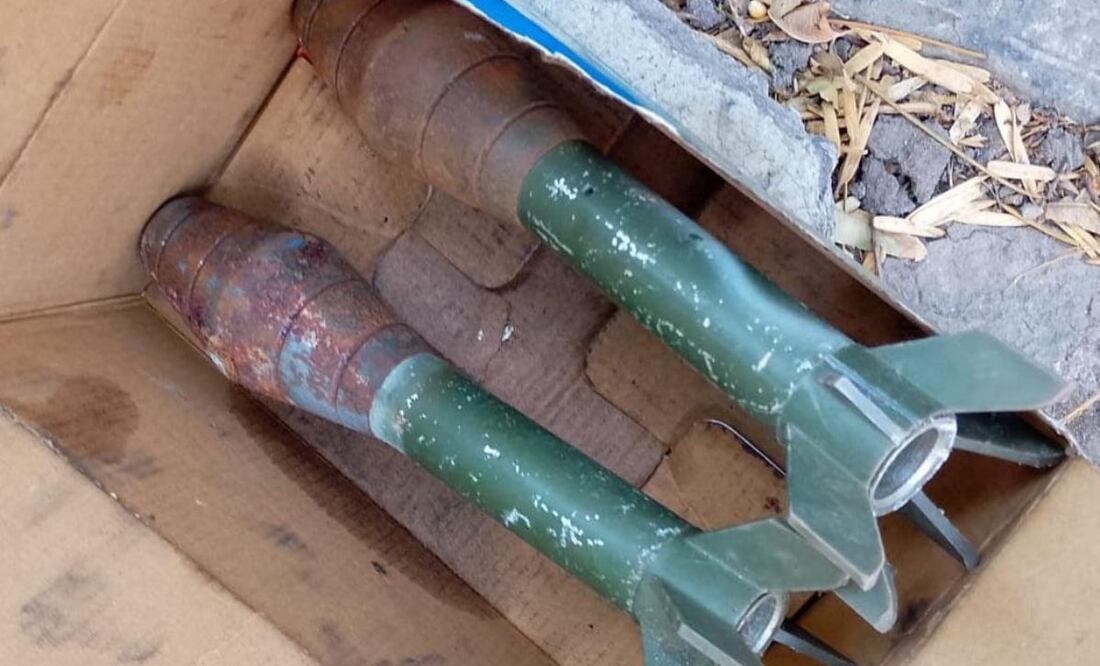 Granadas encontradas en vía pública de la alcaldía Miguel Hidalgo (29/04/2025). Foto: Especial