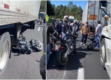 Captan en video accidente de motociclistas en la México-Cuernavaca