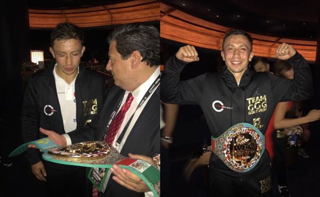 Twitter (@wbcmoro) Mauricio Sulaimán le entregó el cinturon huichol a GGG