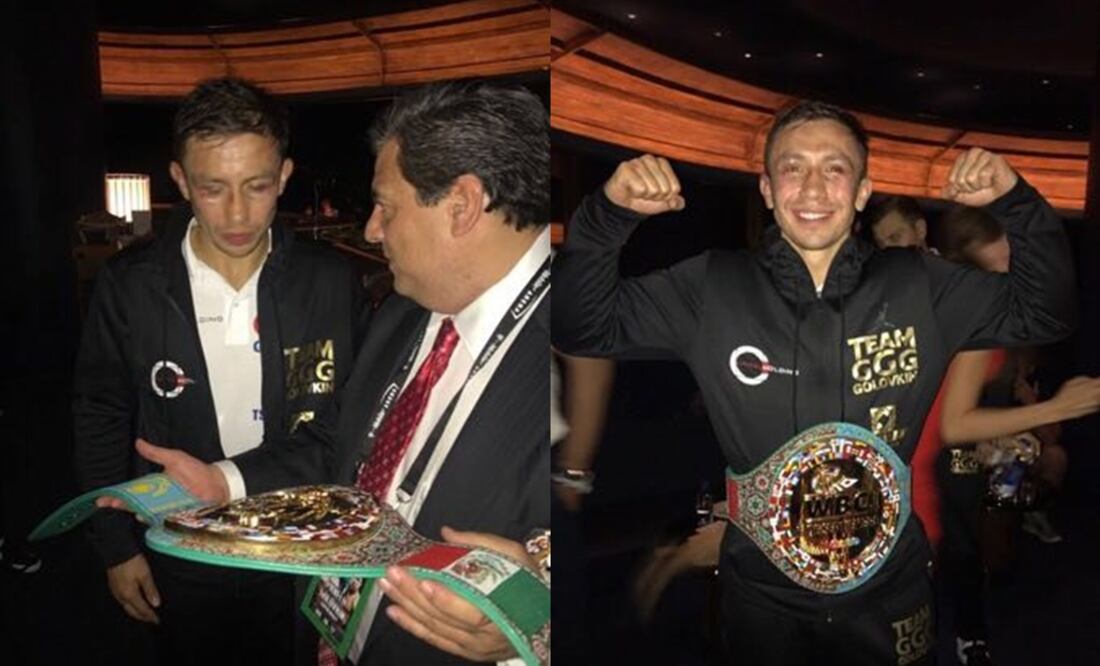 Twitter (@wbcmoro) Mauricio Sulaimán le entregó el cinturon huichol a GGG