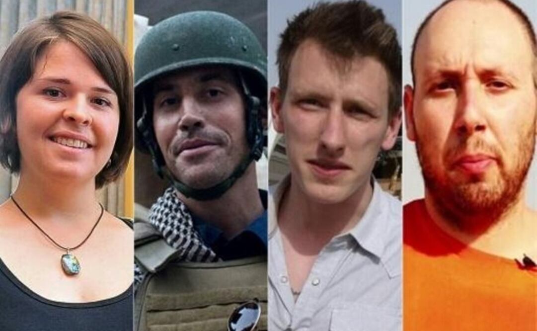 De izquierda a derecha, Kayla Mueller, James Foley, Peter Kassig y Steven Sotloff, grupo que pertenecía al Estado Islámico/  Foto: AFP 