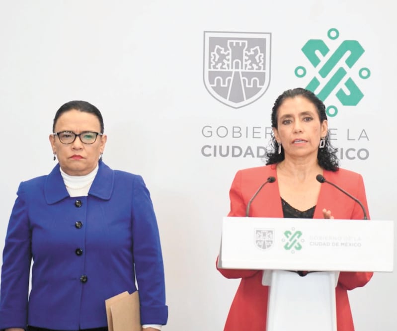 Titular de Salud, Oliva López (der.), informa que los contagios de sarampión s e localizan en Á. Obregón, Xochimilco, Tláhuac, Tlalpan y Gustavo A.M adero. ESPECIAL