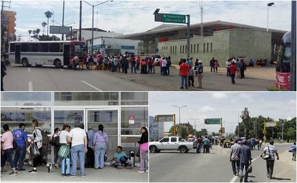 Maestros bloquean accesos al aeropuerto y terminal de autobuses en Oaxaca