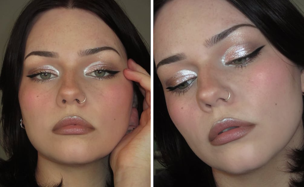 Eyeliner combinado con brillo. Foto: Instagram @elpltt