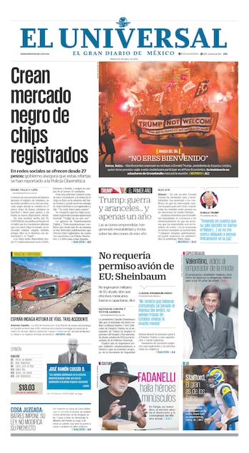 Portada impresa del 20 de enero de 2026