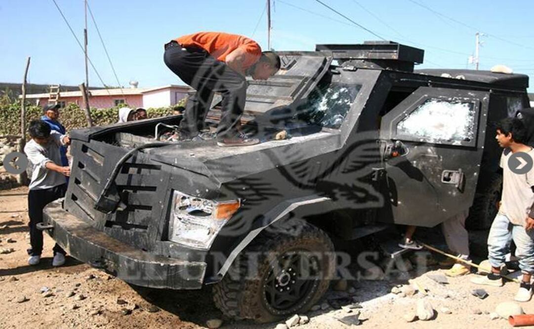 Un enfrentamiento entre elementos de la Secretaría de Seguridad Pública de Baja California y una comunidad de jornaleros triquis se registró en el Valle de San Quintín FOTO: Roberto Armocida / La Jornada BC