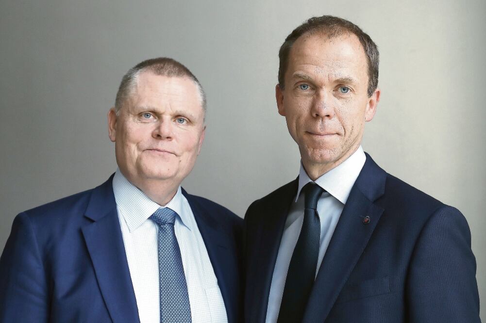 Johan Haeggman y Mathias Carlbaum, directivos de Scania, consideran que el TLCAN seguirá adelante, por lo que las expectativas de ventas son positivas. (JUAN CARLOS REYES. EL UNIVERSAL)