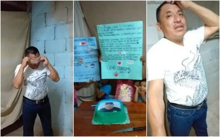 "Te pasaste de lanza", hombre llora al ver su primer pastel y se hace viral