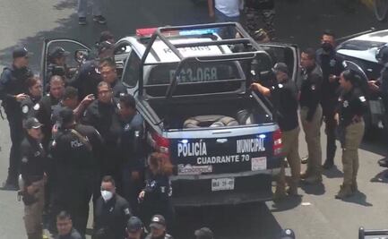 Policías protagonizan zafarrancho tras choque contra motociclista en Ecatepec 