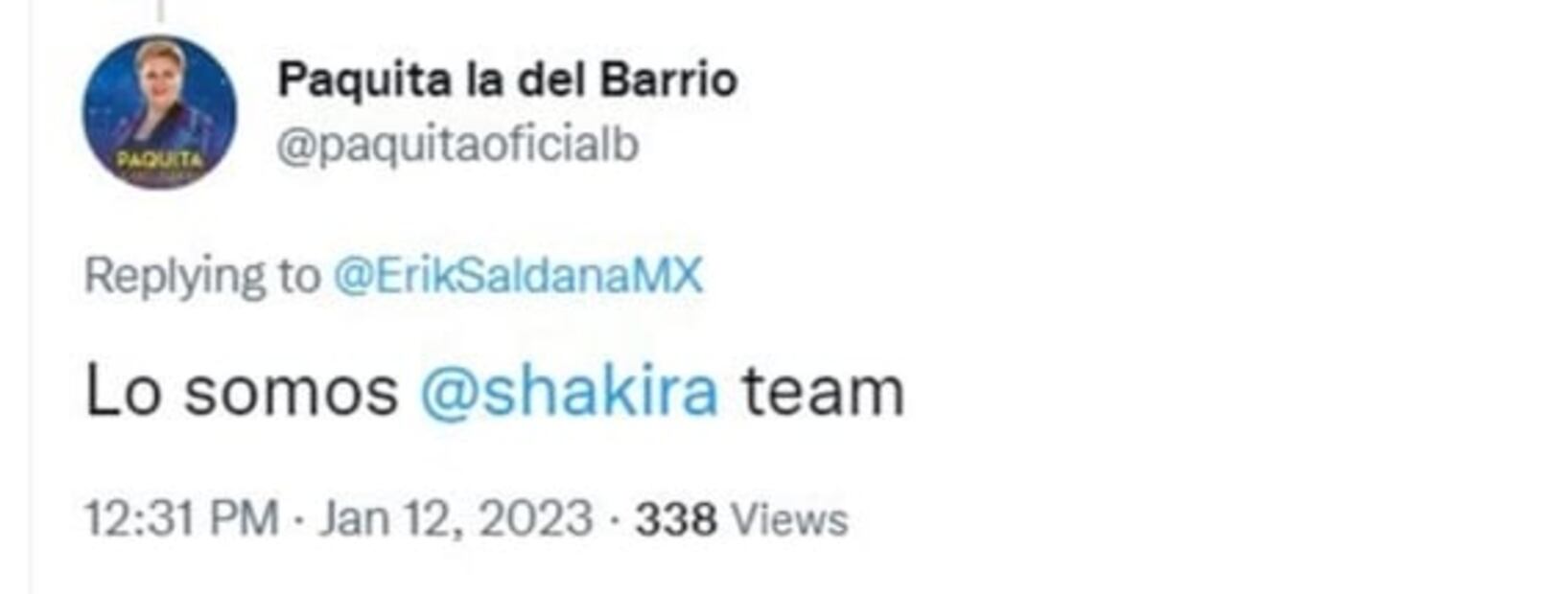Paquita la del Barrio se declara "team Shakira" en Twitter