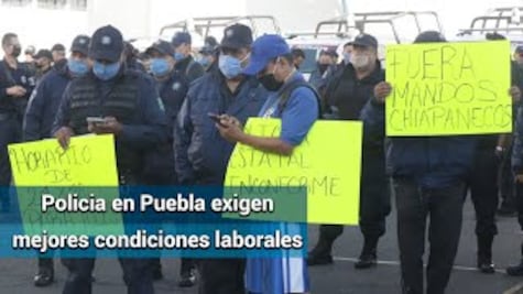 Policías de Puebla paran labores; protestan por bajos salarios