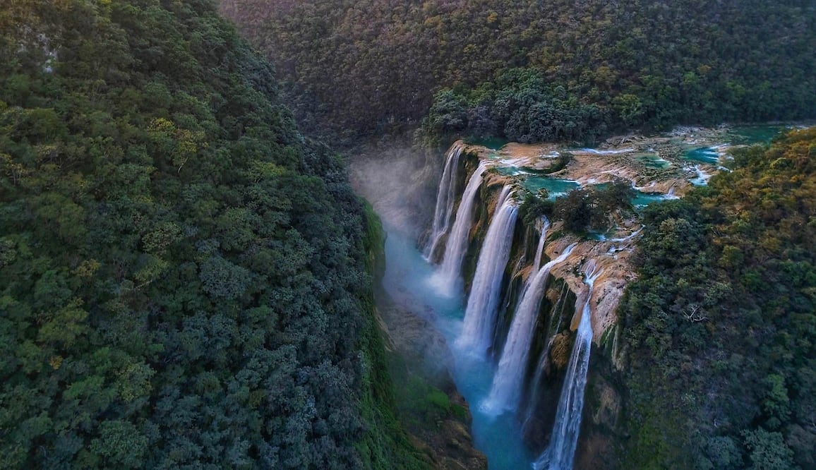 La cascada de Tampul se encuentra en el río Tampan, para llegar a la cascada hay que abordar unas canoas. (Foto: Cortesía Huaxteca)