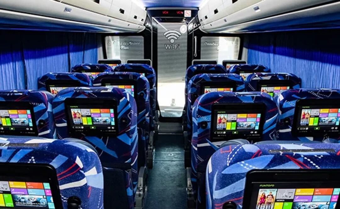 El autobús cuenta con servicio wifi, pantallas HD, asientos reclinables, entre otras características. Foto: Omnibus de México