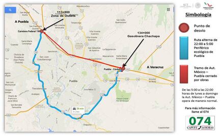 Cerrarán de forma parcial la México-Veracruz por obras